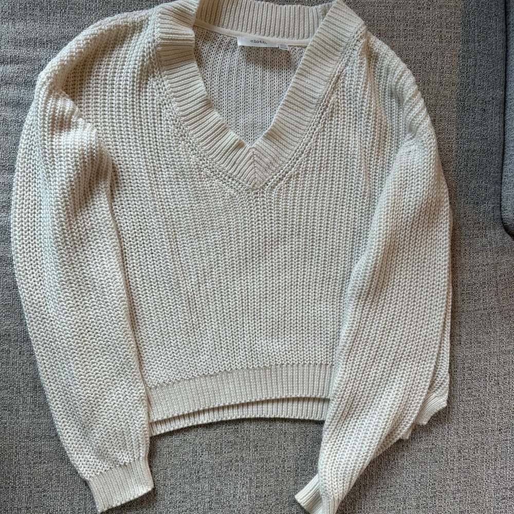 Cozy Cream V-Neck Sweater